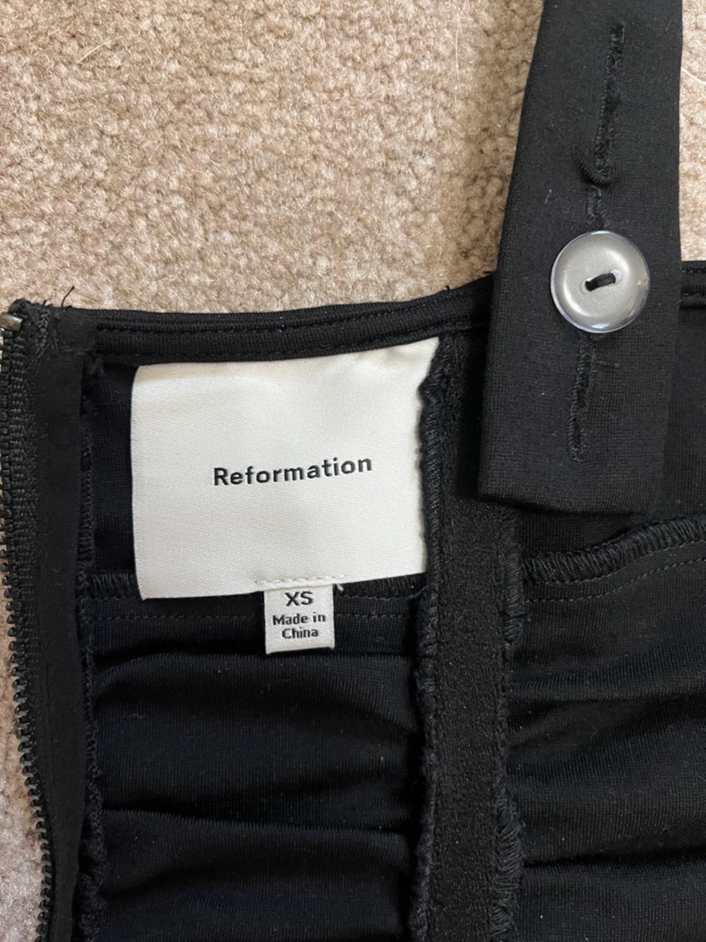 Reformation  Women’s Linnea Rouched Corset Boustier top in black Zip Back XS - Picture 8 of 12